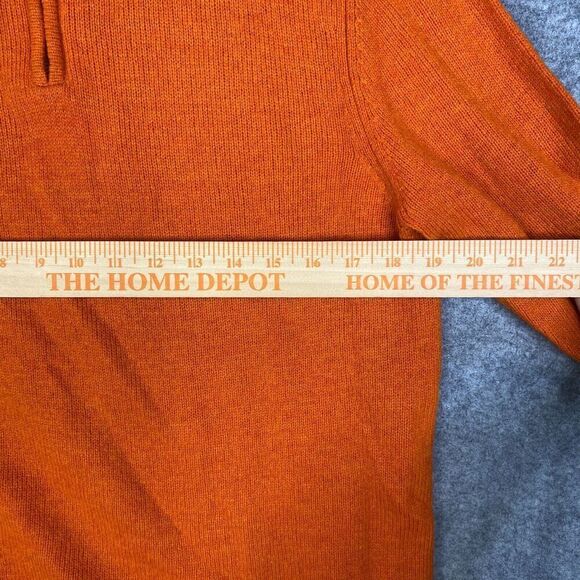 Bonobos Sweater Mens Small Slim Fit Orange 1/4 Zip Pullover 100% Lambswool - Picture 6 of 9